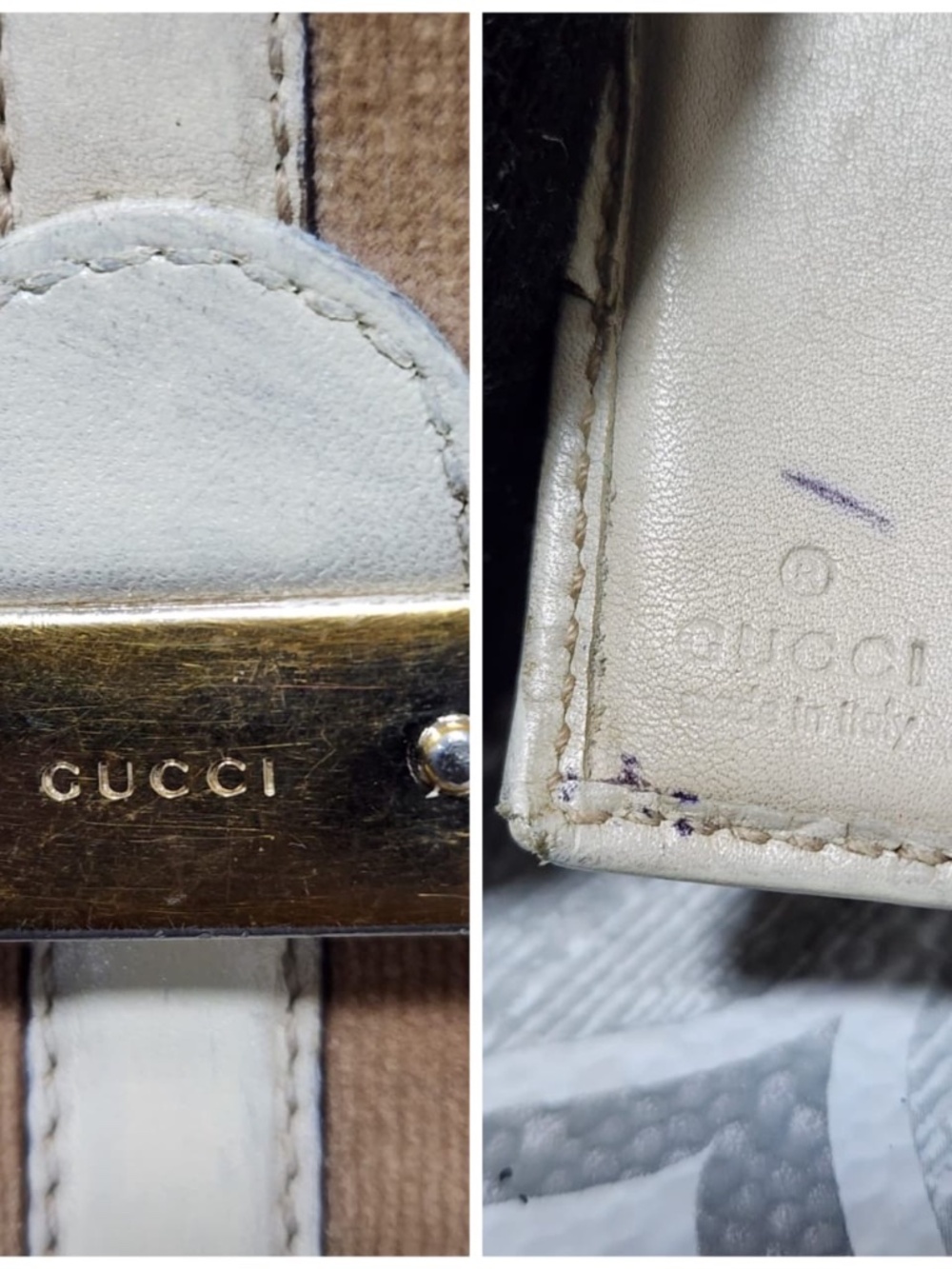 Authentic Gucci Vintage GG Signature Leather Compact Wallet Cream/Brown - Picture 15 of 15